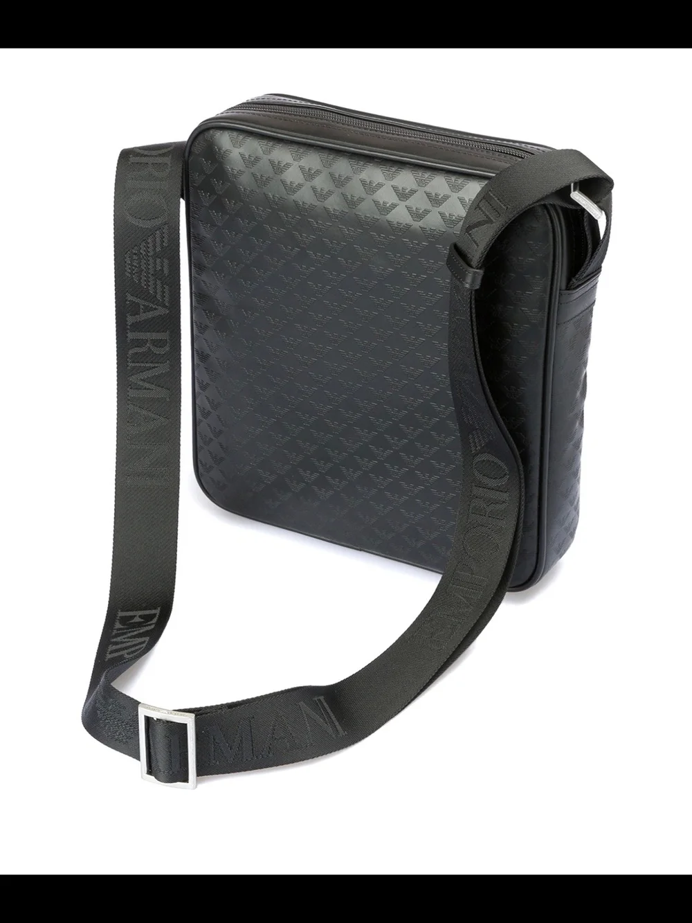 Emperor Armani Signature Leather Messenger Bag